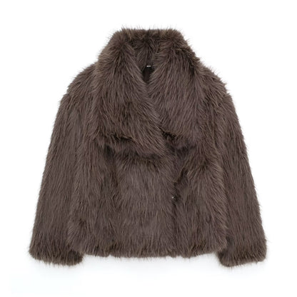 Womens Winter Plush Furry Coat (FAUX)