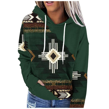 Women's Multicolor Rustic Print Hoodie (Copy)