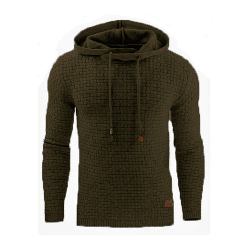 Warm Quilted Hoodie - Army Green