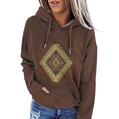 Women's Multicolor Rustic Print Hoodie (Copy)