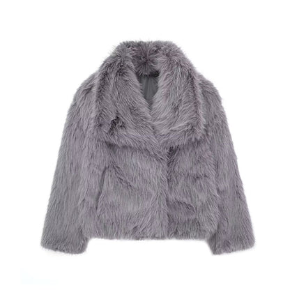 Womens Winter Plush Furry Coat (FAUX)