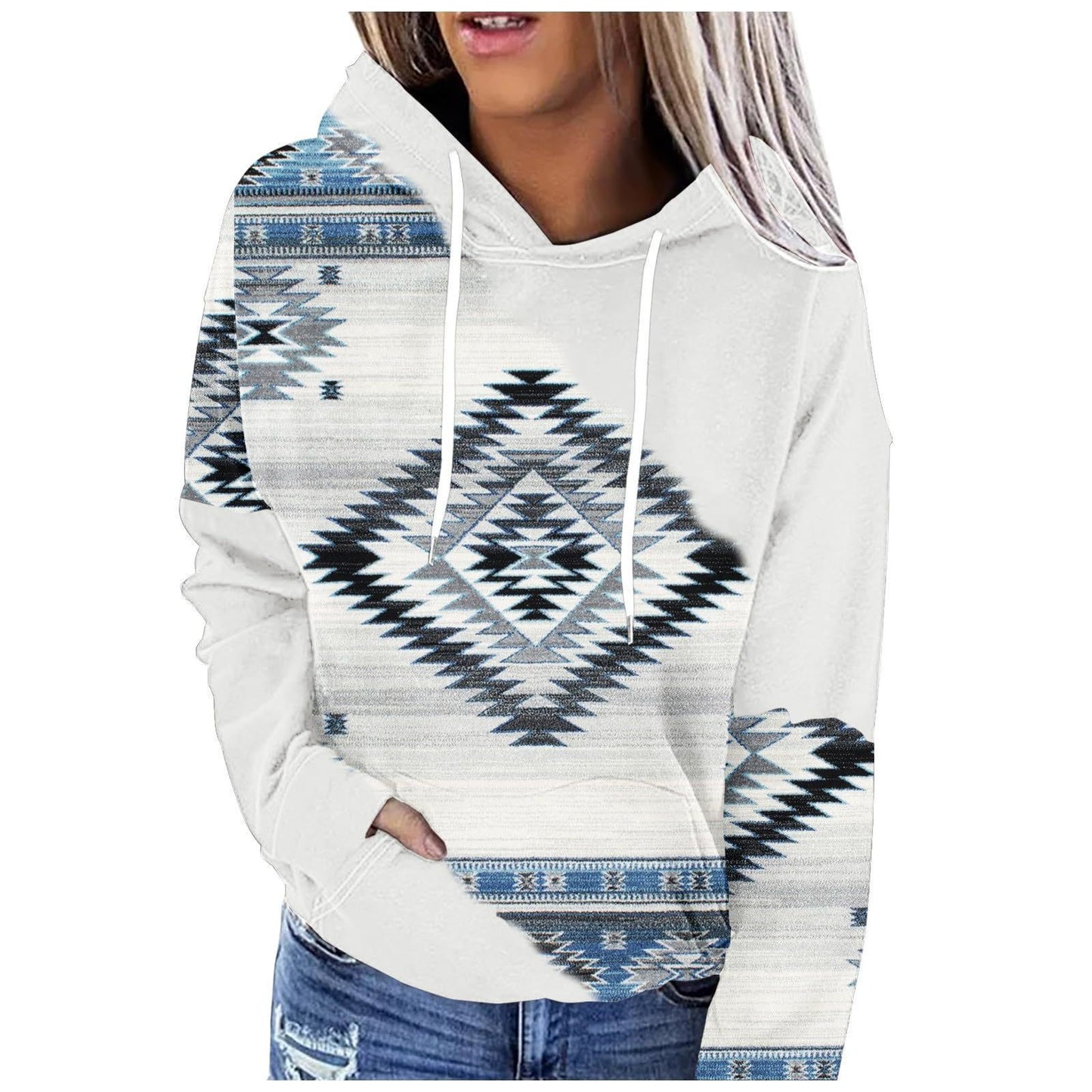 Women's Multicolor Rustic Print Hoodie (Copy)